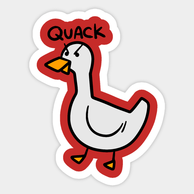 Angry Duck Quack Sticker by saradaboru